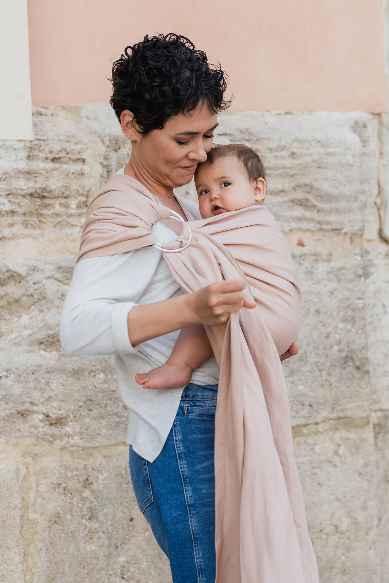 boba.img_alt_prefix Bandolera Portabebé Boba Ring Sling Peony Pink